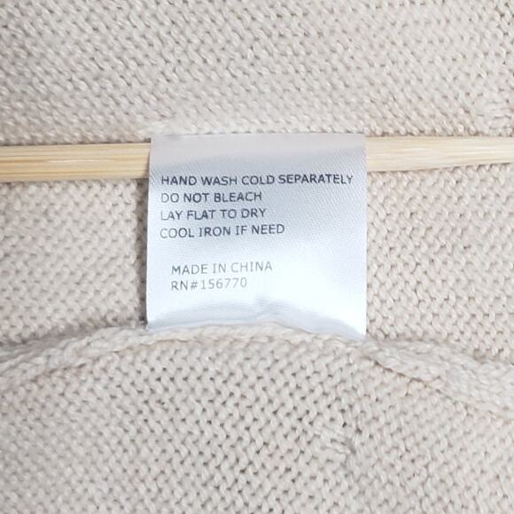 Salt Sweater Shift Dress Sz XL Khaki French Dot Knit Eyelet Collar Cottagecore - Picture 14 of 14